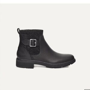 Ugg Black Leather Ankle Boots